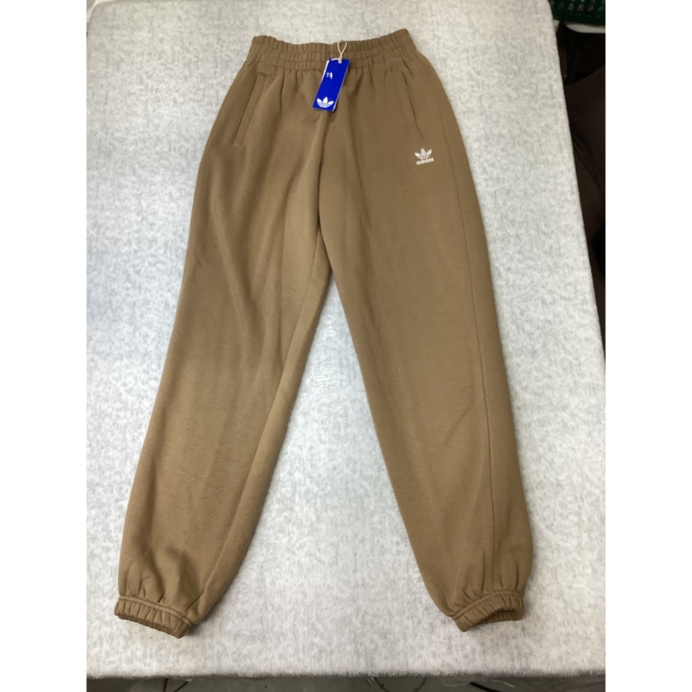 Adidas Originals Essentials Joggers Cardboard Brown Tan Fleece Pants‎ JX5184 XS